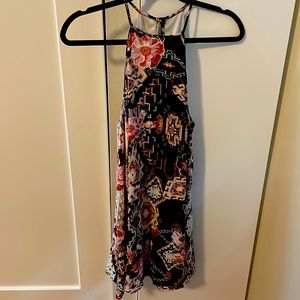 Show Me Your MuMu Floral Geometric Mini Dress - Black and Pink